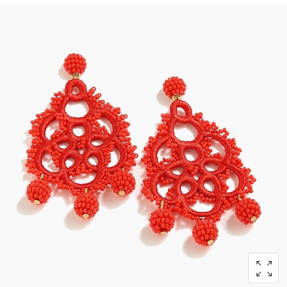J Crew Bead and Embroidery Earrings